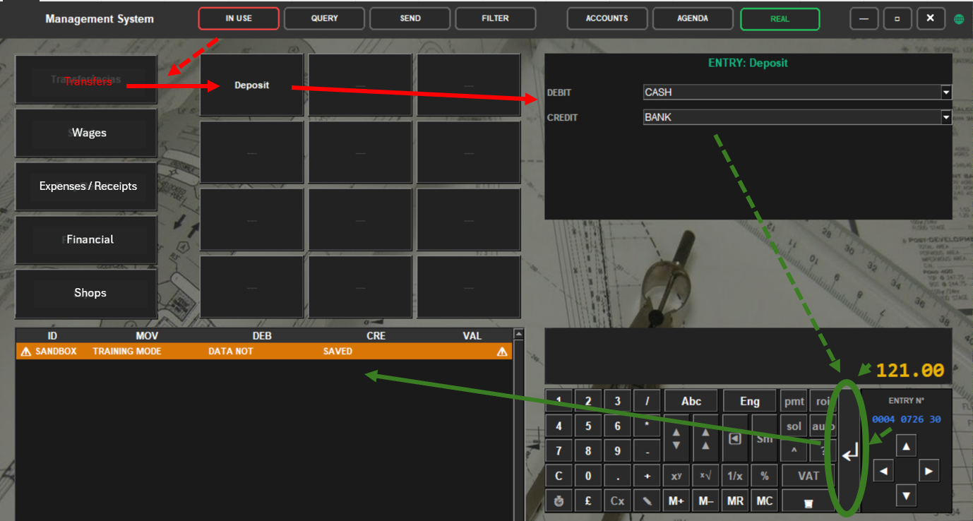 Recording a transaction